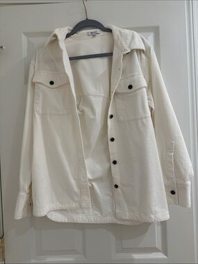 Madewell Cream Corduroy Button-Front Shacket